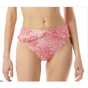 Michael Kors Paisley Ruffled High Waist Bikini Bottom XS